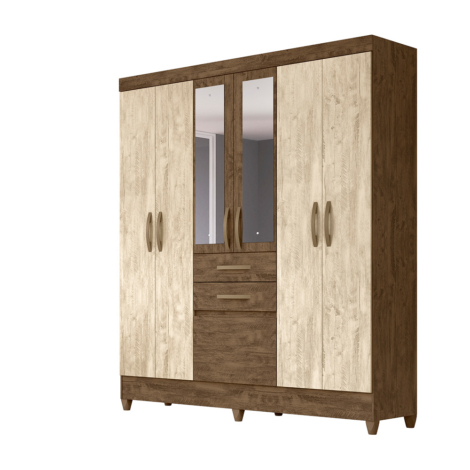 Moval - GR New Mafra - Castanho Wood e Avela - Com Espelho - Infinito - E-Commerce